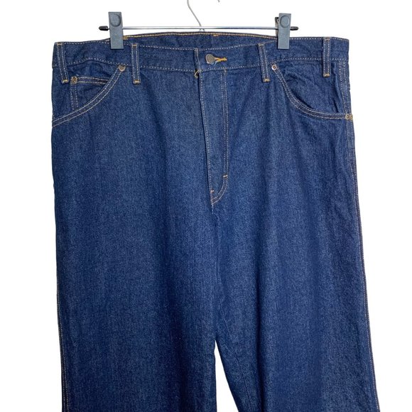 Dickies Work Pants Blue Jeans Bootcut Dark Wash Denim Heavyweight Men's Size 38 - Picture 2 of 8